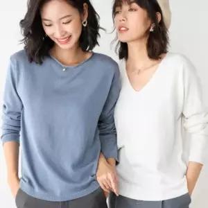 ONM 니트 카라넥 티셔츠 기본핏 여자니트티 롱 정장