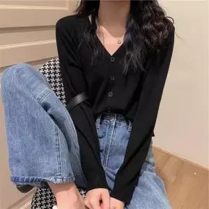 ONM 여자 오버핏 니트 롱가디건 오픈 카디건 코디 자켓