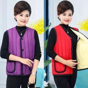 ONM 민무늬 중년 스타일 할머니 털조끼 1P 고품질 베이직