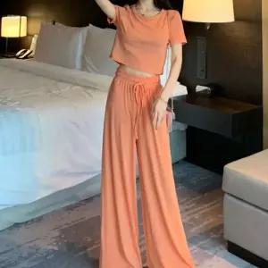 ONM 여자 크롭탑세트 스타일 3컬러 1P 스판 고품질 롱팬츠