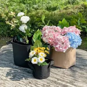 부직포 화분 블랙 10갤런 약40L) .원형 텃밭 꽃 옥상 나무 블루베리 그로우백.