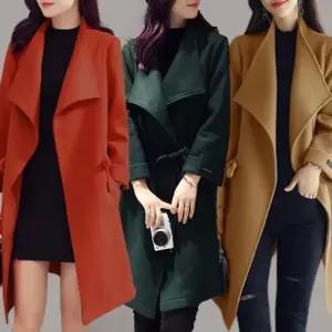 ONM (CESS) 1305 허리스트링 모직 코트 3 흐 롱자켓 블렌