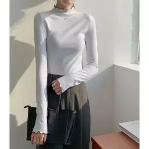 ONM 목폴라 간절기 기모 라인 긴팔 물결 여성용 티셔츠