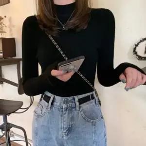 ONM 여자 청바지 윈터 겨울 코디 따뜻 검정 폴라 골지 니