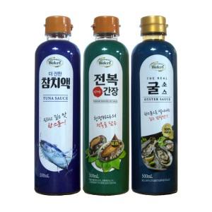 웰크리 맛더한 4호 참치액 전복간장 굴소스 500ml 각 1개씩 합 3개