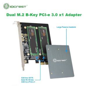 IOCREST 듀얼 M.2 Ngff Sata Ssd B 키 Pci-e 3.0 X1 어댑터 2230 2242 2260 2280 22110 지원