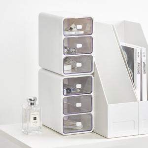 시스맥스 미니미 소품함 3단 책상 위 미니 투명 서랍장