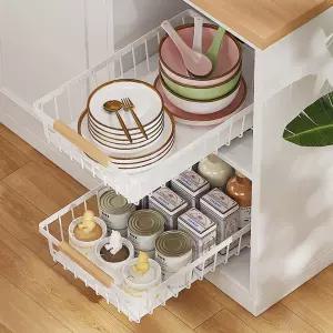 바스켓 슬라이딩 레일선반 주방 양념통 선반 2type