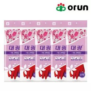 대광 기모 고무장갑 레드Free공용 X 5개