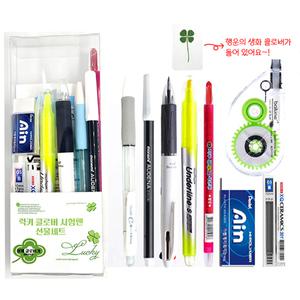 생화 클로버 시험 펜세트 합격기원 수능샤프 컴퓨터용 사인펜