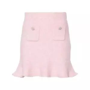 [셀프포트레이트] 플러피 리브 니트 미니 스커트 핑크 122244105