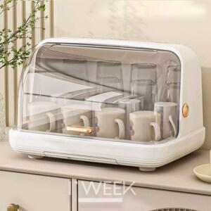 아이위크 뚜껑있는 컵 선반 보관함 식기 정리대