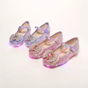 레트로 레이블 여아 led구두 키즈 아기 유아구두