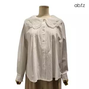 [롯데백화점]abfz 빅카라 포인트 긴팔 면 블라우스 APZ1HB45C