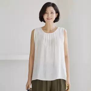 김여사, [빅사이즈](66-99) 잔셔링 링클 인견나시 블라우스 3BL504202