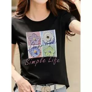 [하프클럽/카라]KARRA 크림플라워티셔츠_A5M0154