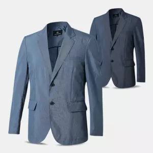 남성 여름 쿨 잔줄 콤비 자켓 마이 YCO03 중년 아빠옷