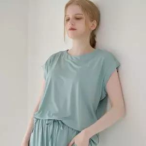 [보리보리/마밤]마밤 메종라운지 냉감 여성 잠옷 민소매 여자 파자마 라운지웨어 슬리브리스 셋업 블루