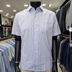 런던포그 HL01 블루 스트라이프 셔츠 레드 스트라이프 반팔셔츠 Loa3a555