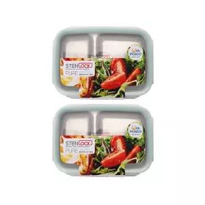 [스텐락]1+1 스텐락 국산 스텐밀폐용기 나눔용기 퓨어 멀티직사각 2호 500ml