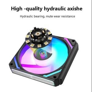 UPSIREN WF-120 ARGB PWM 섀시 팬 4 핀 매직 컬러 무선 스티칭 컴퓨터 방열 선풍기, 3 개