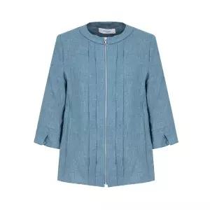 [올리비아하슬러]린넨 100 소매 포인트 집업자켓 OHDMJK210