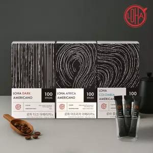 로하 아메리카노 스틱 커피 다크/아프리카/콜롬비아 3종 100T [아메리카노/원두/디카페인/라떼/커피믹스/카누/모카골드/화이트골드]