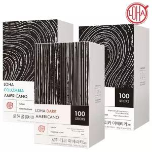 로하 아메리카노 스틱 커피 다크/아프리카/콜롬비아 3종 100T 1개/2개 [아메리카노/원두/디카페인/라떼/커피믹스/카누/모카골드/화이트골드]