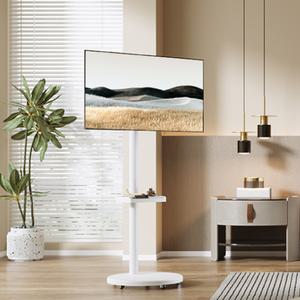 거실 이동식 TV스탠드 43인치 거치대 높이조절 피벗 회전 무빙휠