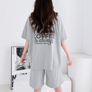 티셔츠 홈웨어 반바지 반팔 상하세트 빅사이즈 츄리닝 운동복 커피세트