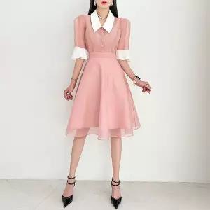 [하프클럽/금찌]금찌 로지 오간자 블라우스 스커트 세트 ST7327S