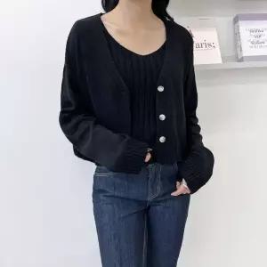 ONM 여자브이넥 골지나시니트가디건set 여자니트