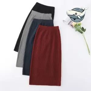 ONM 봄가을 데일리 니트 골지 스커트 스판 롱 치마