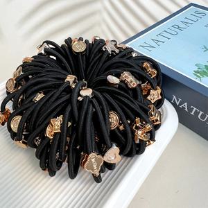 대용량 머리끈 검정 블랙 헤어끈 100개 세트 