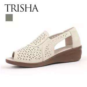 [트리샤]소가죽 펀칭 밴딩 쿠션 로퍼 BKH5162