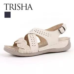 [트리샤]보석장식 펀칭 쿠션 웨지 슬링백샌들 BKH5171