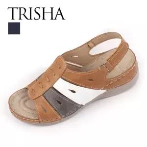 [트리샤]배색 스티치 웨지 슬링백 샌들 BKH5157