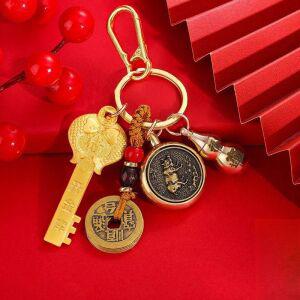 조롱박 엽전 열쇠고리 황금 열쇠 십이지 수호신 키링 길조 행운 키홀더