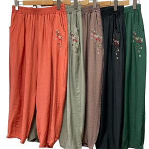 빅사이즈 매화자수 몸빼바지 여성 편안한 봄 엄마바지 5컬러