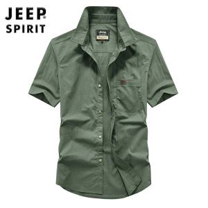 JEEP SPIRIT 지프 반팔 셔츠 남성 여름 캐주얼 빅사이즈 셔츠