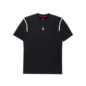 [하프클럽/]SPYDER 남성 메쉬 자카드 웰딩 반팔 티셔츠 FM1SOJMCNRS311M-BLK