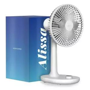 알리사 100단 프리미엄 탁상용 선풍기 무선 무소음 책상 사무실 데스크 캠핑 소형 USB