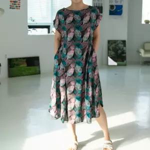 연리지인견 여름 인견 데일리룩 쿨링 반팔 캡 원피스