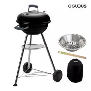 꾸버스 바베큐그릴 하이엔드 애플43 (숯통+커버SET) 야외용 숯불 BBQ 펜션 캠핑 화로대