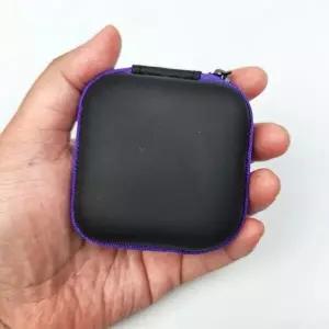 [셀러허브 가전]휴대용 줄이어폰 케이스 퍼플 유선이어폰 파우치 보관함 (37727069)