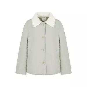 [크로커다일레이디]니트카라 포근한 라이트카키 패딩_CLDWPD101