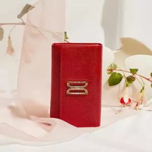 닥스 액세서리 25FW [프리미엄] [ALEXA] 알렉사 레드 가죽 고급 크리스탈 장식 DD로고 장지갑 DCWA5F281R2