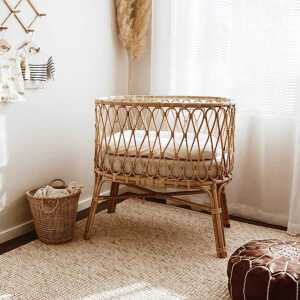 라탄 아기 침대 신생아 요람 수면 등나무 베드 바스켓