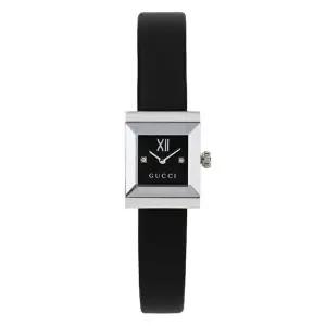 [구찌]구찌 G-프레임 쿼츠 시계 18mm 레더 블랙 YA128538