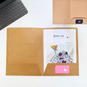 종이 파일 포켓 2개 서류 파일 크라프트 케이스 홀더 파일 폴더 정리